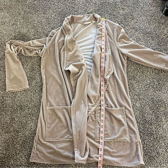 Soft Surroundings Velvet Open Front Cardigan Sand Colored Small - Picture 10 of 10